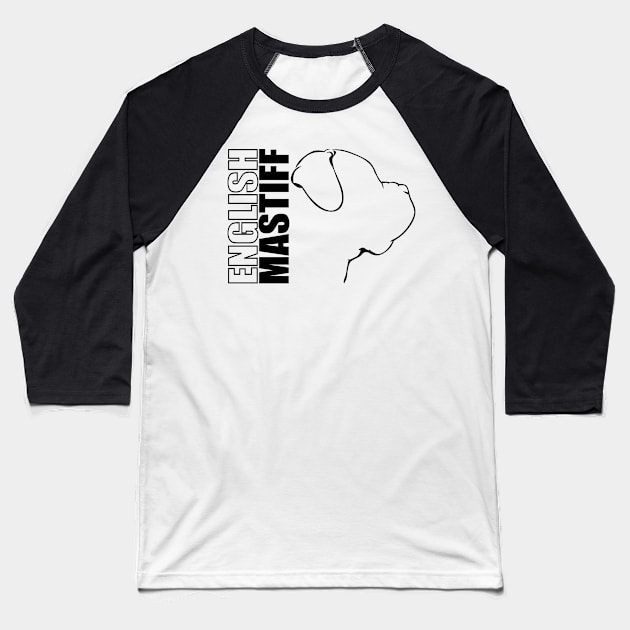 English Mastiff profile dog lover Baseball T-Shirt by wilsigns